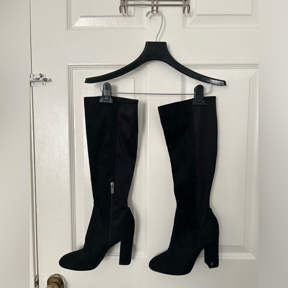 Circus by Sam Edelman Black Suede Over-the-Knee Block Heel Boots